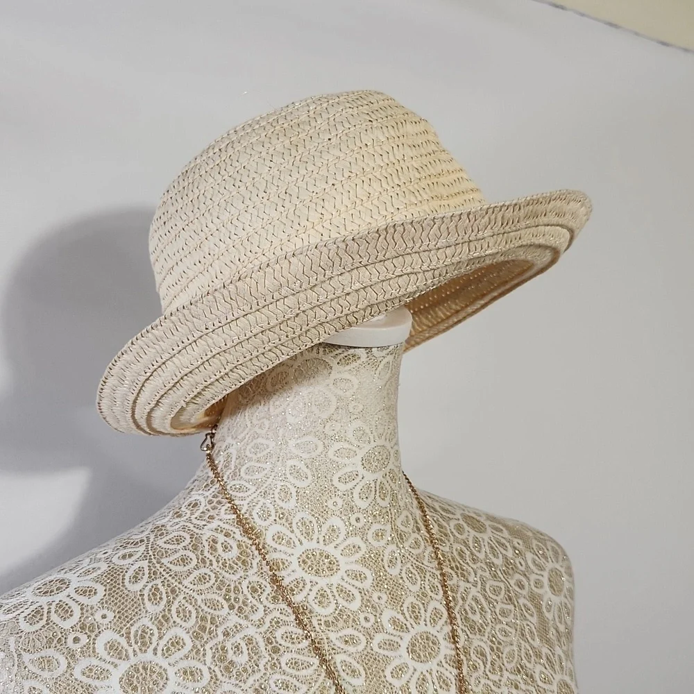 Straw Hat Natural Small Flexible Brim Bucket Sun Beach Street Wear Ladies Coasta